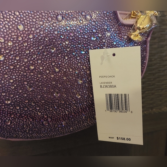 EXCLUSIVE Betsey Johnson Kitsch Peeps Lavender Chick Rhinestone Crossbody Bag - Picture 3 of 7